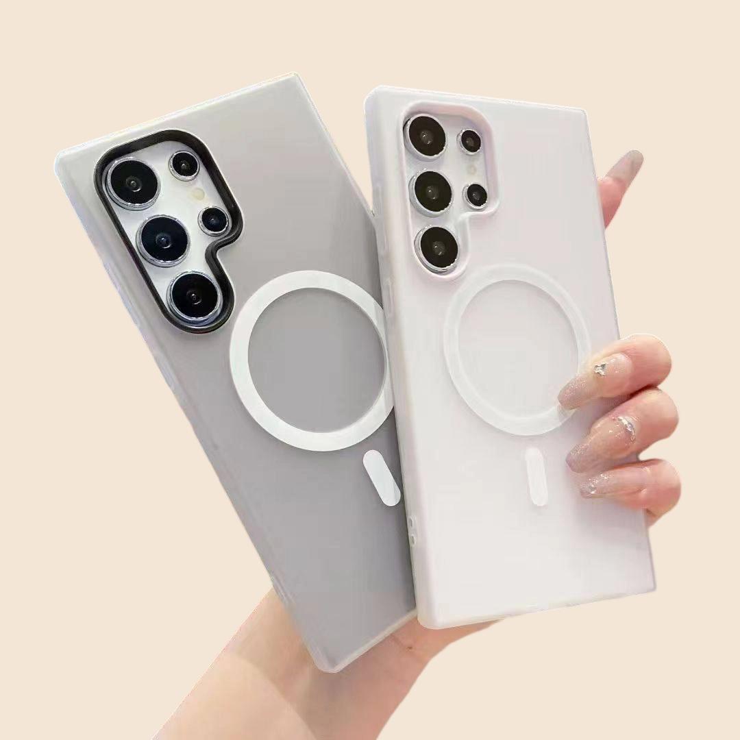 Phone Case For Samsung For Galaxy S26 S25 S24 S23 S22 Ultra Plus Fe Edge + 4G 5G New Jelly And PC 2-in-1 Candy-colored Translucent Anti-fall Mobile Phone Case Can Be Split Into Two For Use, Featuring Magnetic Wireless Charging