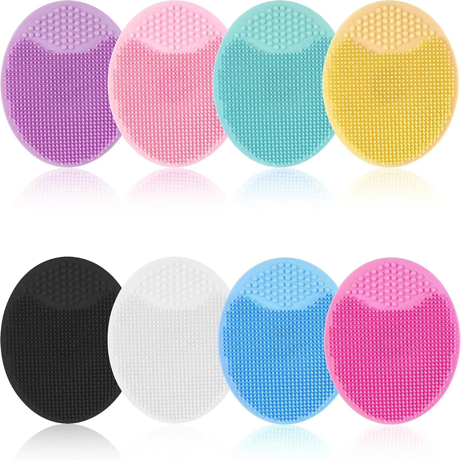 Bathing AccessoriesFace Scrubber, 8 PCS Silicone Face Scrubber Exfoliator for Women, Face Cleansing Brush Blackhead Acne Pore Pad for Deep Cleaning Skin Care