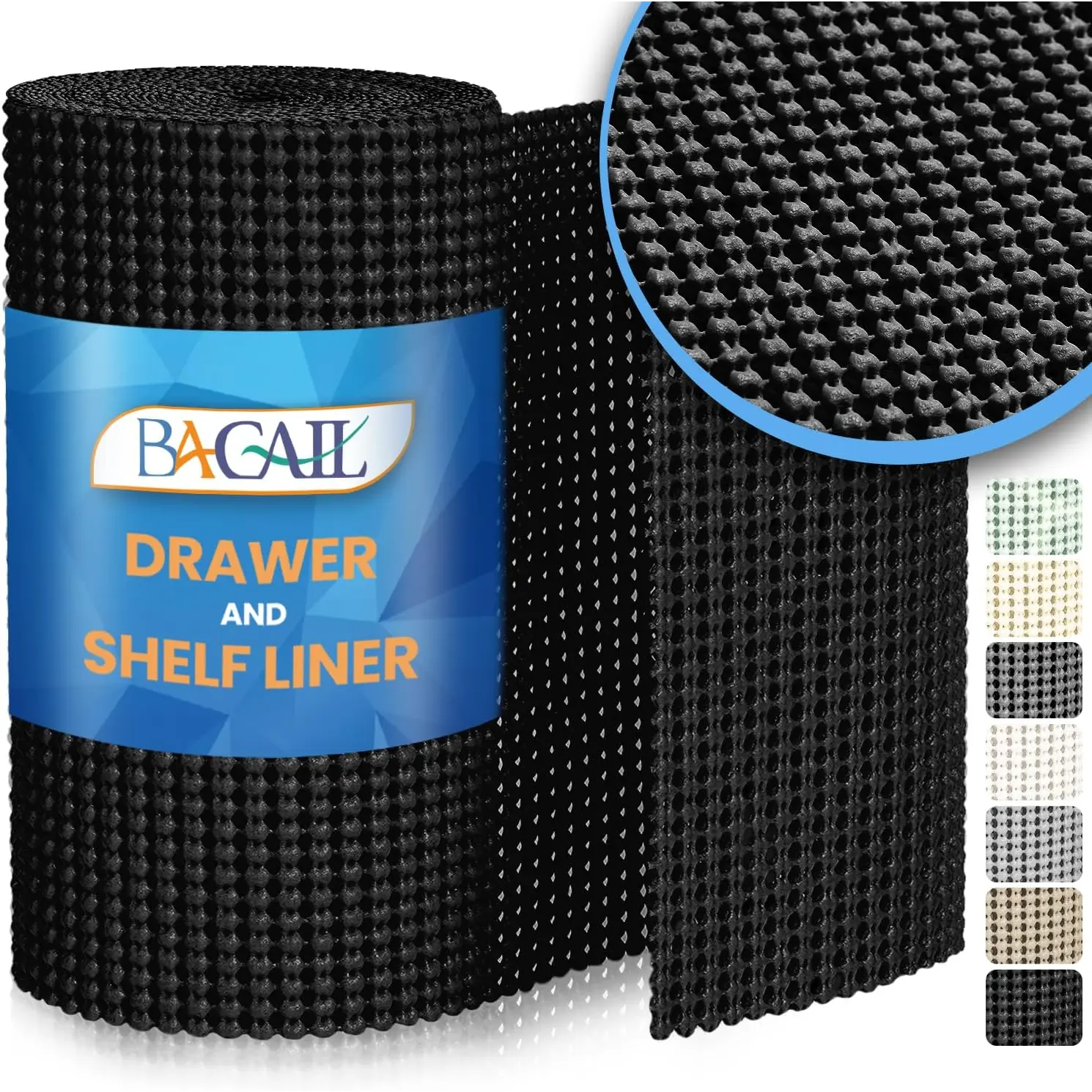 Drawer and Shelf Liner, 12 in X 10 Ft Non-Adhesive Shelf Liners for Kitchen Cabinets, Thick Strong Grip Liners for Desk, Shelves, Bathroom Drawers, Cabinet Protection - Black Diyouth