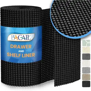 Drawer and Shelf Liner, 12 in X 10 Ft Non-Adhesive Shelf Liners for Kitchen Cabinets, Thick Strong Grip Liners for Desk, Shelves, Bathroom Drawers, Cabinet Protection - Black Diyouth