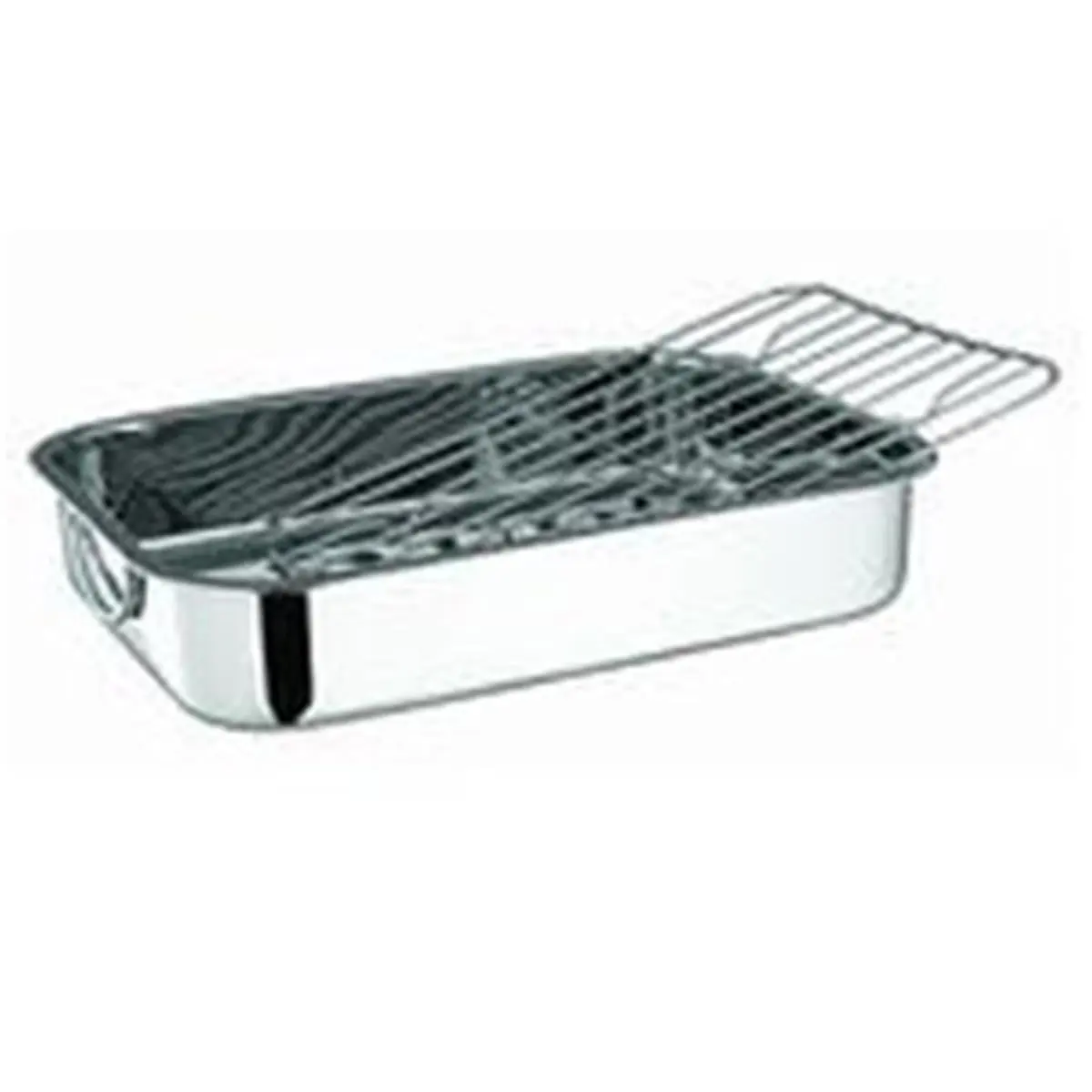 212 MAIN Heavy Thick Stainless Steel Lasagna Baking Pan - 14.56x10.71x2.05 in, Riveted Fold-Down Handles, Removable Rack, Roasting Pan Cookware Sets (Model 82151), Bakeware