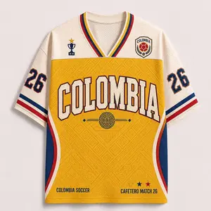 [MADE IN US] Colombia Soccer Jersey, Colombian Football Fan Shirt, Cafetero Match 26 Game Day Tee, Custom Number Jersey Gift