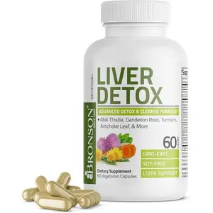 Liver Detox Advanced Detox & Cleansing Formula Supports Healthy Liver Function with Milk Thistle Dandelion Root Turmeric Artichoke Leaf & More Non-GMO 60 Vegetarian Capsules Natural Liver Cleanse Support for Detoxification & Daily Wellness