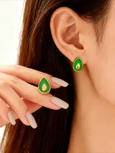 1 Pair of Creative Cute Fruit Shaped Avocado Earrings, Fashionable Daily Decoration for Women
