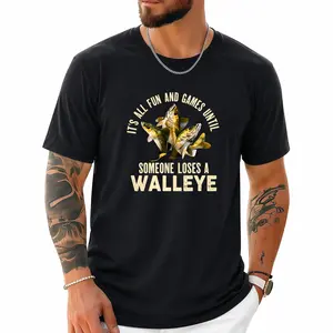Fun Carp-Eye Fish Fishing T-Shirt | "It's All Fun and Games Until Someone Loses a Carp-Eye Fish" Slogan, Featuring a Carp-Eye Fish Graphic — All-Season Casual Wear — A Great Gift for Anglers