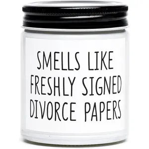 Divorce Gifts for Women, Divorce Candle, Beginnings  for Women, Break Up  for Her, Happy Divorced Gifts, Smells Freshly Signed Divorce Papers,Lavender Vanilla Candle,7oz