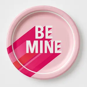 Retro Love Valentine's Day Paper Plates - 6.75"