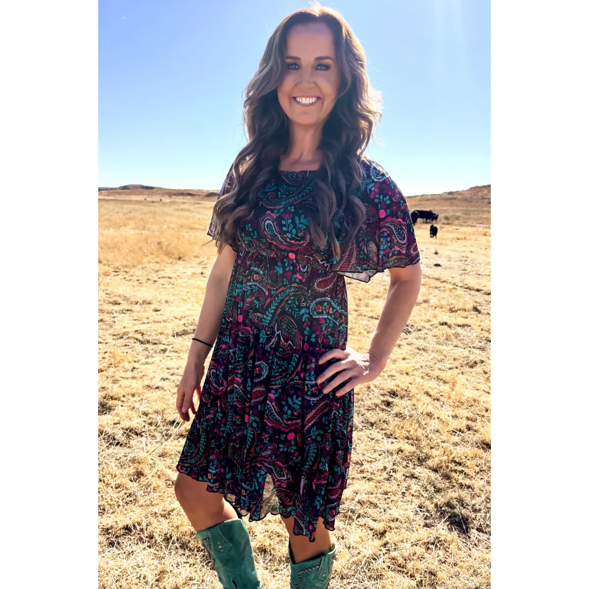 Sterling Kreek Painted Night Paisley Dress