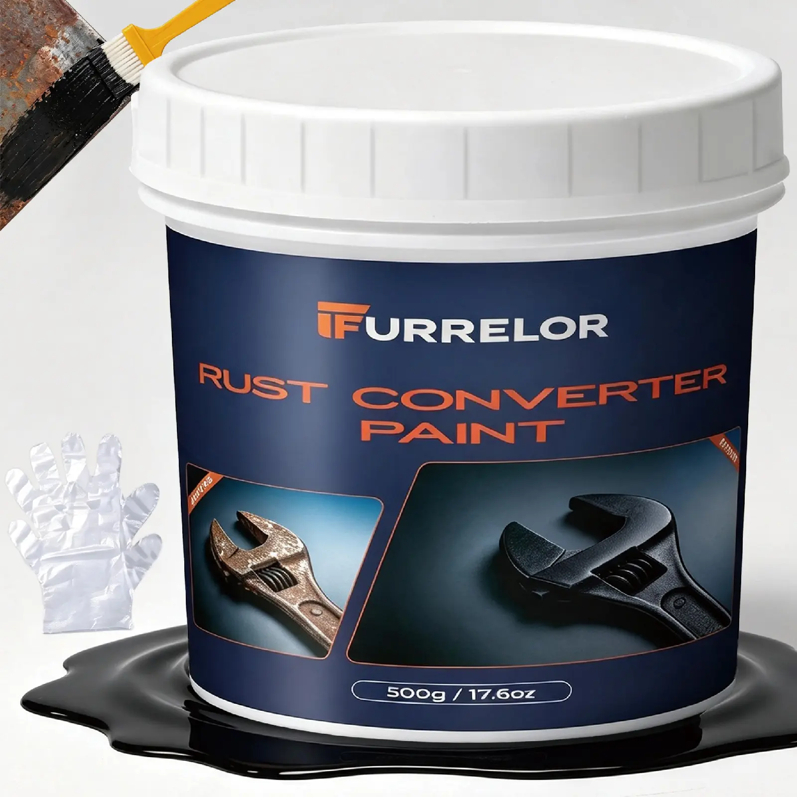 2-In-1 Rust Converter & Metal Primer, 17.6 Oz Rust Reformer for Chassis, Trailers - Home Improvement Paint Supplies