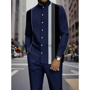New 2026 Hot Two-Piece Outfit for Halloween, Featuring a Casual Long-Sleeve Shirt And Trousers for Men, Designed with Striped Embellishments. This Sports Suit Is Perfect for Holiday Dressing And Makes a Great Gift for Me