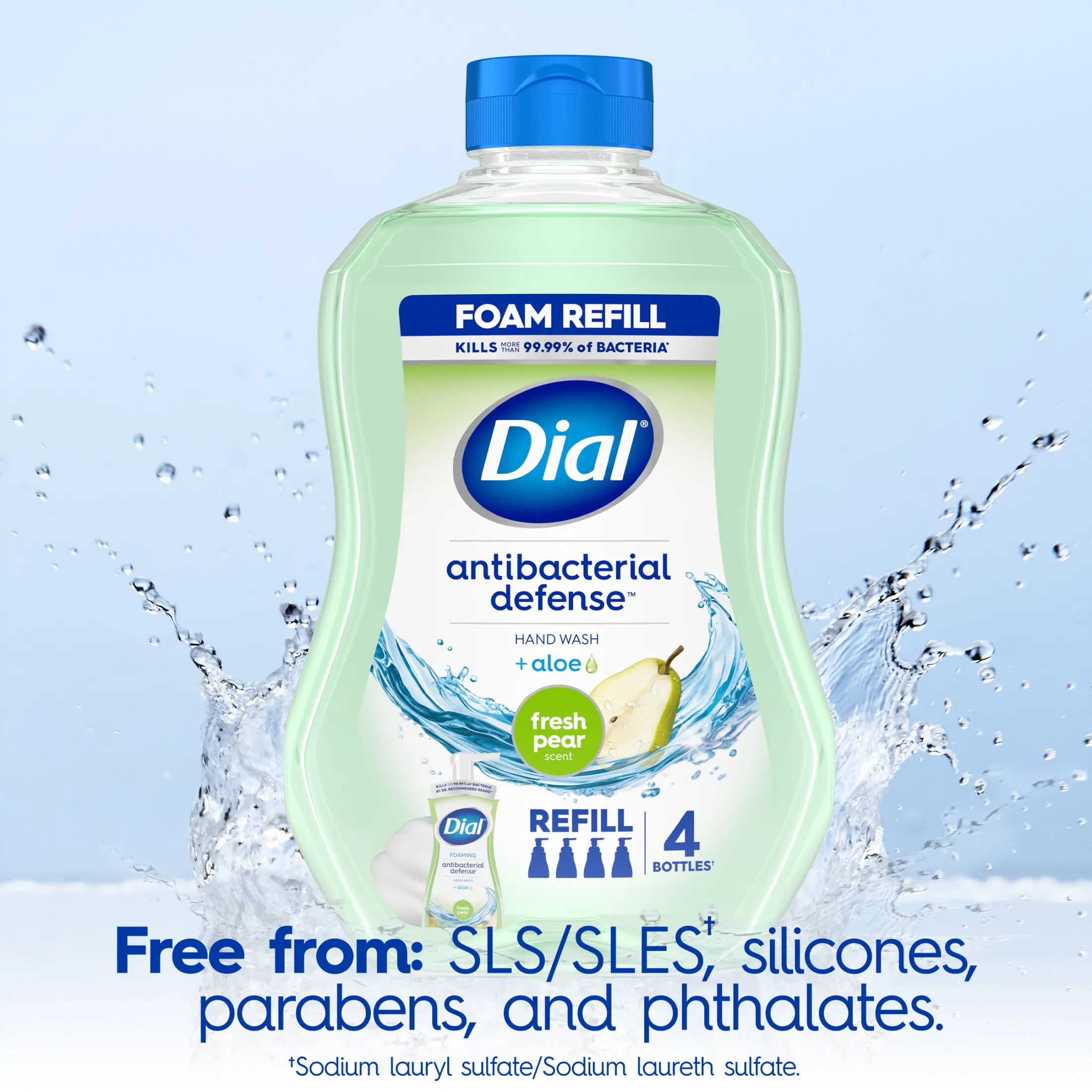 Dial Antibacterial Defense Fresh Pear Foaming Hand Soap Refill, 30 fl oz