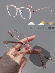 Women's Fashion Square Frame Eyeglasses, Classic Minimalist Eyeglasses for Everyday Use, Fashion Accessories for Outdoor Activities, Trendy Casual Eyeglasses