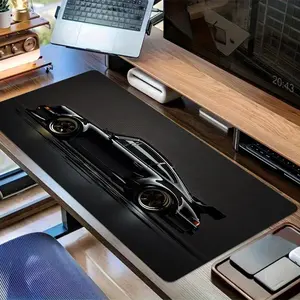 1 pc Large Porsche Cool Black Car Design Mouse Pad HD Durable Locked Edges Non-slip Rubber Washable Pads for PC Office Computer Gamer Extra Long Computer Accessory for Gamer Stylish Study and Workstation Decoration Mats Playmat XXL Keyboard Desktop Mat