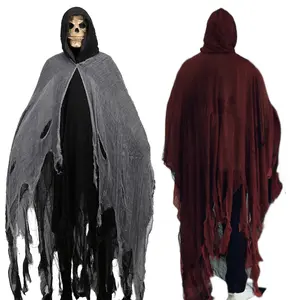 Halloween Costume Horror Ghost Costume Adult Zombie Cloak Wizard Robe Set Haunted Room Ghost Reaper Costume Cape