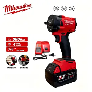 Milwaukee M18 FIW212 Brushless 18V Electric Impact Wrench 1/2 Inch Drive with Battery Charger for Automotive Maintenance