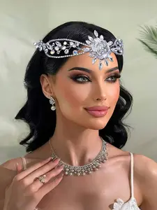 Elegant Rhinestone Decorated Hair Comb, Exquisite Trendy Hair Comb, Fashionable Hair Accessories for Wedding Party Decoration