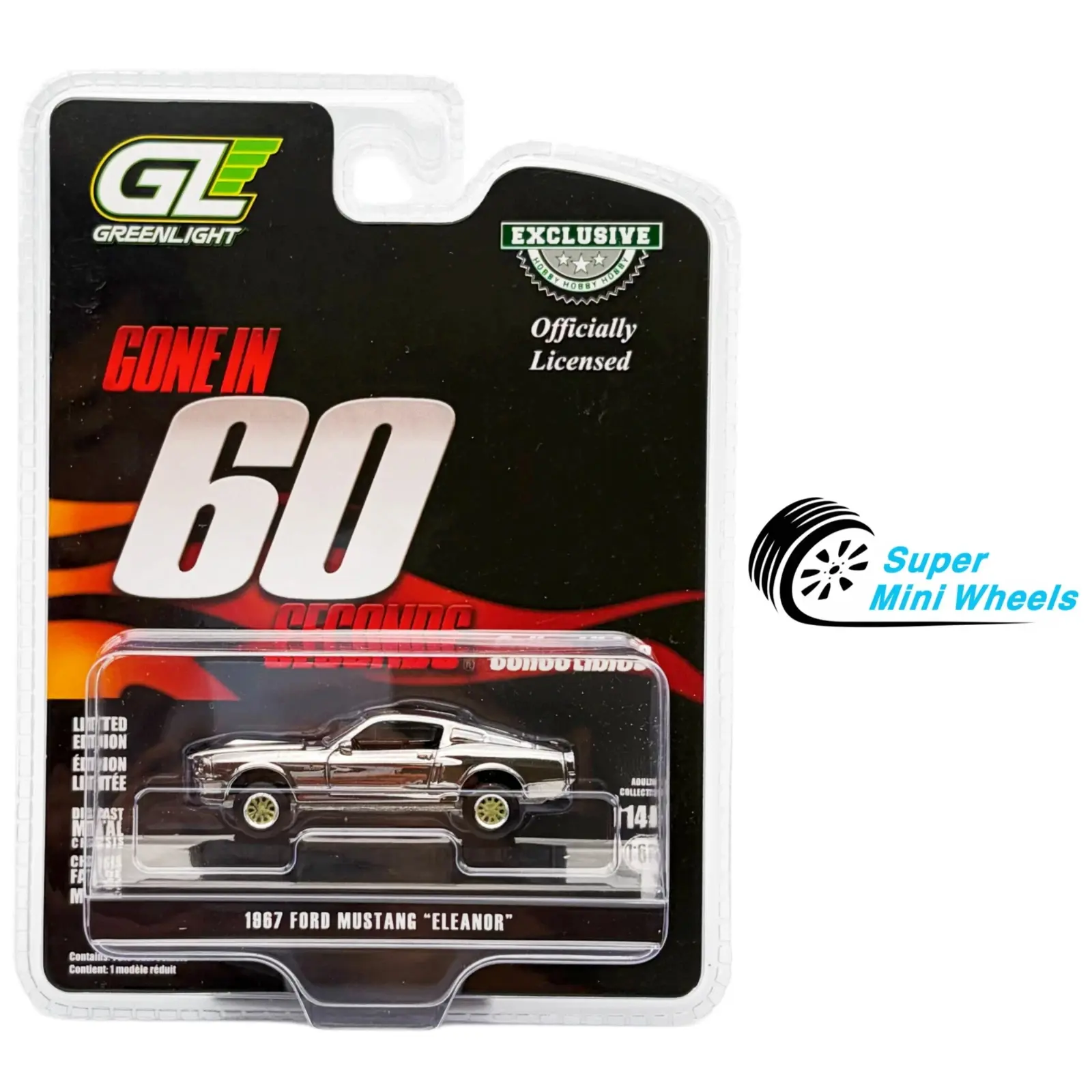 Greenlight 1:64 Gone in 60 Seconds 1967 Ford Mustang “Eleanor” Chrome Silver #30558