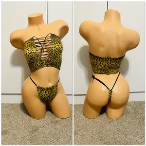 Cheetah Print Two Piece Bikini Outfit