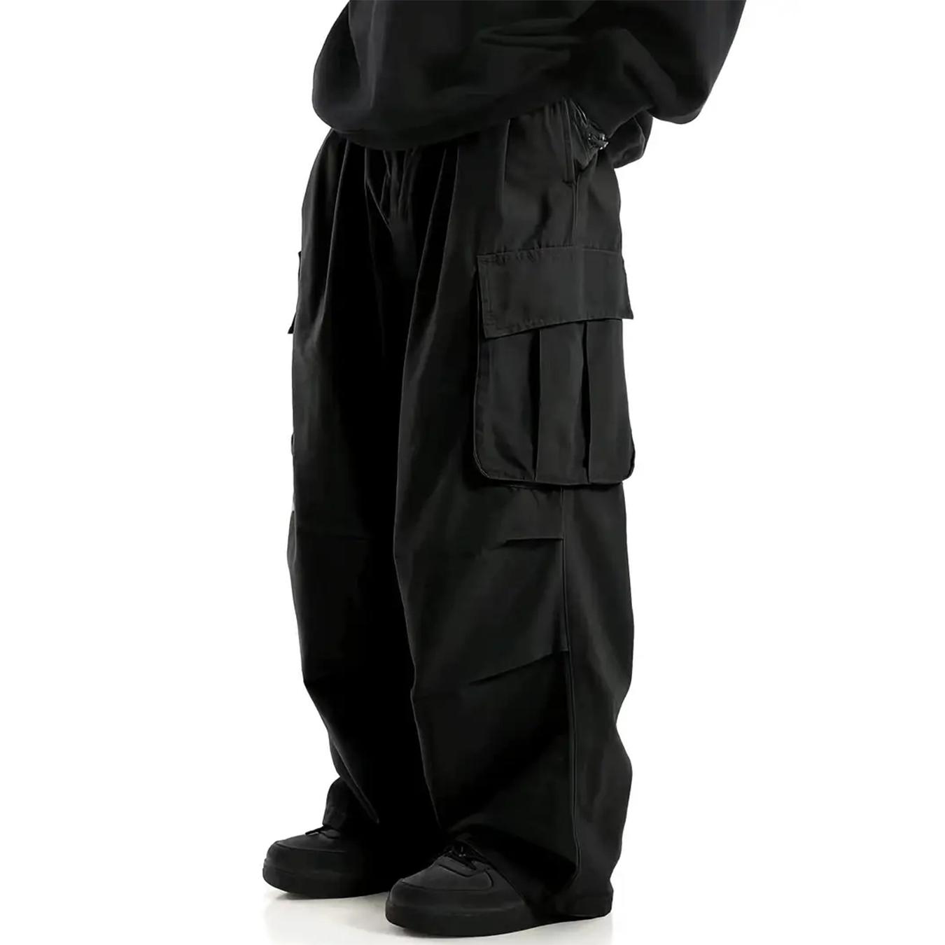 Men’s baggy cargo pants, wide-leg loose fit work trousers with multiple pockets, casual streetwear pants for everyday wear and outdoor activities