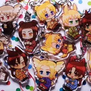 8 Styles Hetalia Charms APH Anime Chibi Acrylic Keychains