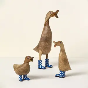 Garden Duck, Garden Wooden Animal Statue, Fun Indoor Outdoor Decorations for Indoor, Patio, Lawn and Garden Decoration( 3Pcs)