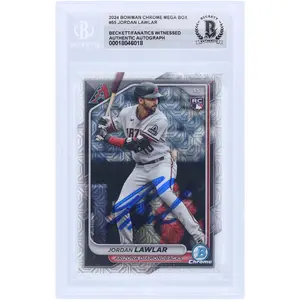 Jordan Lawlar Arizona Diamondbacks Autographed 2024 Bowman Chrome Mega Box Mojo Refractor #55 Beckett Fanatics Witnessed Authenticated Rookie Card - Fanatics Authentic Certified
