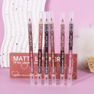 6-Piece Matte Lip Liner Set, Dual-Ended Waterproof Long-Lasting Lipstick, Moisturizing Formula, Hydrate, Ideal Valentine's Day Gift, Makeup, Moisturize