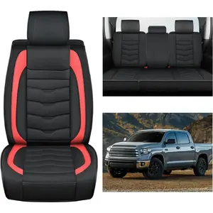 Nilight Custom Fit Automotive Seat Covers for 2008-2024 Toyota Tundra Double Cab/CrewMax Cab, Car Seats Cover with Extra Storage & Durable-Sturdy Zipper