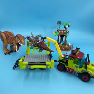 517pcs Dinosaur Building Blocks Set, Trix Dragon Rescue Action, Tyrannosaurus Transport Car Truck, Jurassic Dinosaur Adventure Toy, Perfect Gift