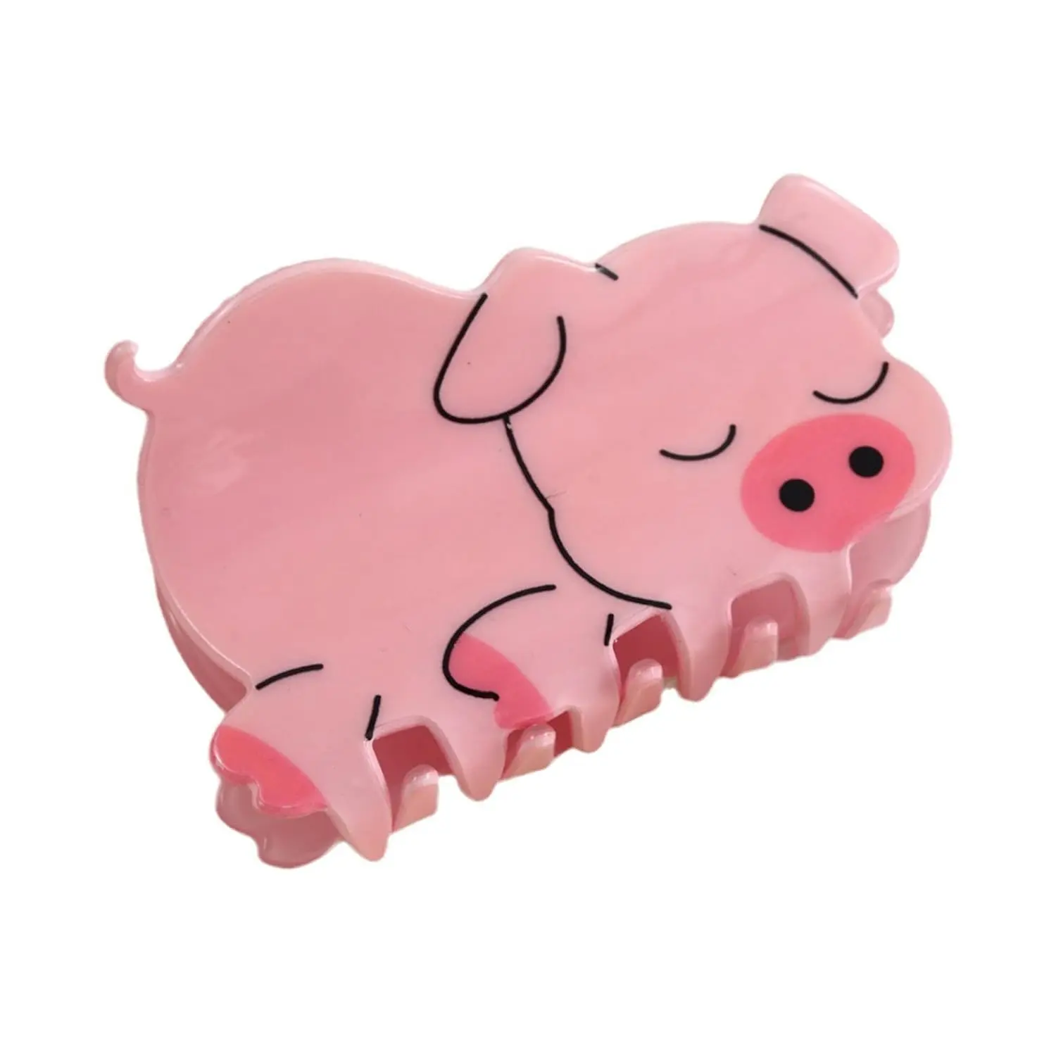 Pink Pig Delicate Dinosaur Hair Clip Hair Claw Stylish Pig Hair Grip Animal Hair Fastener Hair Accessory For Various Occasion Acrylic Hair Grab Clips and Barrettes WsjiaboFux