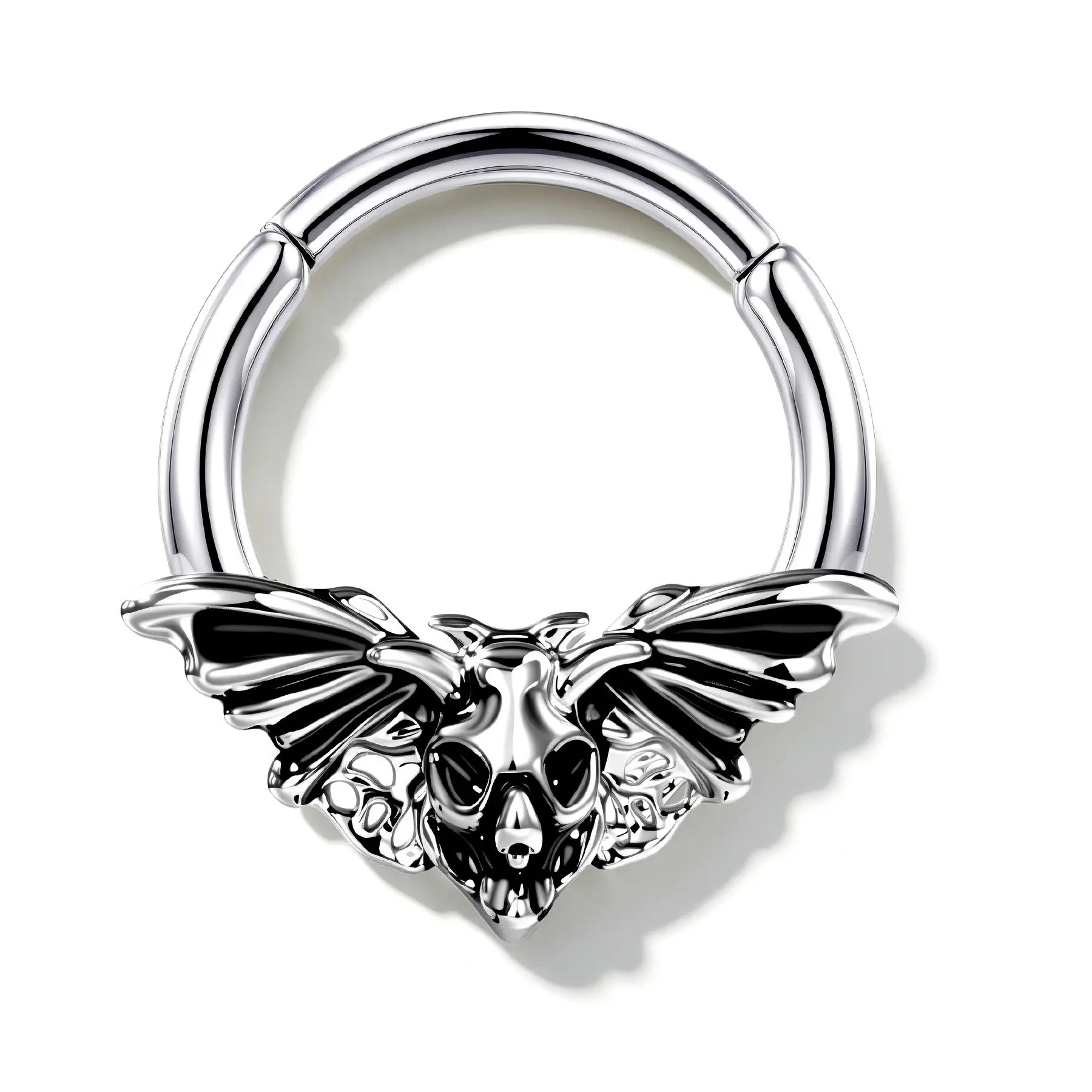 OUFER 16G Bird Skull & Moth Septum Ring, Fashion Body Jewelry for Females