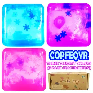 Malt Sugar Series 3-Pack Crystal Gel Squishies PINK BLUE PURPLE 1.97in Translucent Sensory Toys Relief Fidget Gift Set Toy Stress Relief Toy-Fun & Relaxing for Kids and Adults