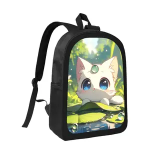 Cat Sea Rose Bubble Backpack - Cute Kitten & Bubble Print School Bag with Adjustable Straps, Large Capacity Lightweight Backpack for &, Durable s Backpack for School, Travel, Everyday Use (Unisex), for Teenager