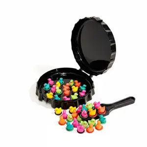 50 Colorful  Duckies Filler Bingo Chips with Magnetic Wand and Holding Container Cute Set Night Party Game Patitos Para Llenar Las Cartas de Loteria con Pala Magnetica y Corcholata