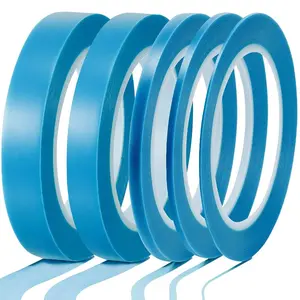 5 Rolls of Vinyl Tape Masking Tape Automotive Car Auto Paint for Curves, High Temperature Vinyl Low Tack(1/16 , 1/8 , 1/4 , 1/2 , 3/4 Inch, Blue)