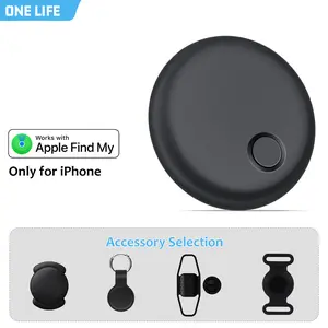 ONE LIFE SmartTrack Bluetooth Key Finder (Black, 1-Pack), Android Not Supported, Works with Apple Find My (iOS Only), Bluetooth Tracker for Keys, Earbuds, and Luggage, 80dB Alarm Volume, 2-Year Replaceable Battery