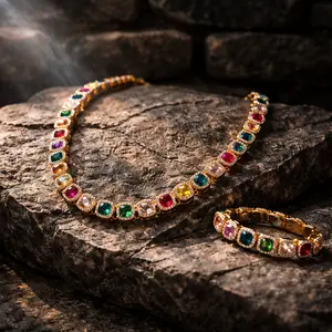 Crystal Empress Rhinestone Necklace  Set
