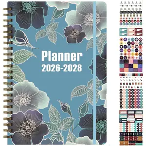 Monthly Planner 2026-2028, Monthly and Weekly Calendar Notebook for Office Work School Supplies Agenda, A5 (5.9" x 8.27"), Runs From January 2026 Until December 2028 (blue)
