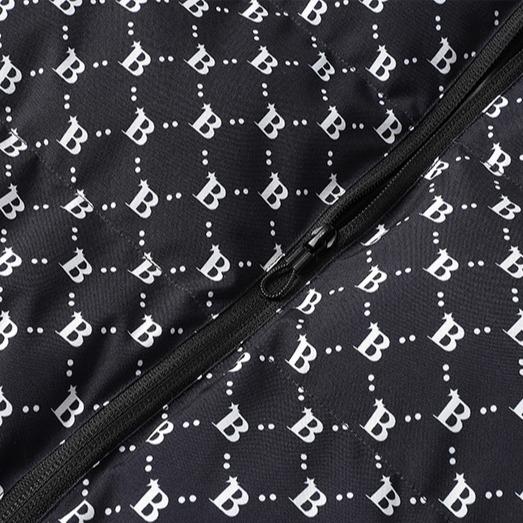 Puffer Jacket Men's Black and White B Monogram Stand Collar Quilted Coat Fashionable Sleeves Casual Winter Warm Outdoor Clothing