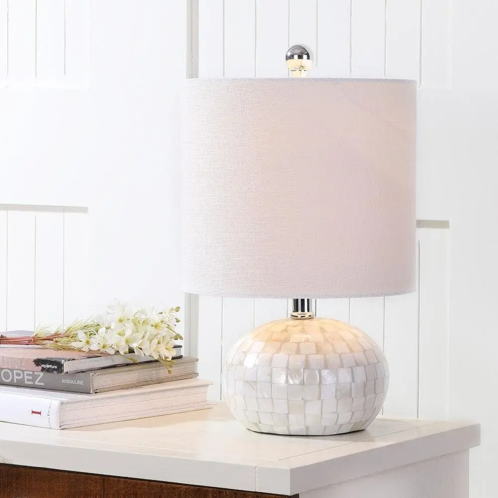 JONATHAN Y Wilson Seashell LED Table Lamp , for bedroom, living room, foyer, hallways, dining room, dorms, Home Decoration Lamp, Table Bedside Lamp