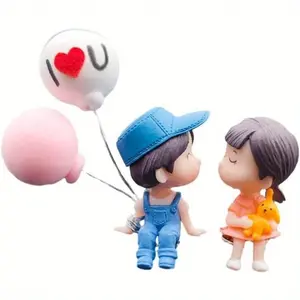 corvette cup holder 1pc Cute Cartoon Couples Car Decoration Accessories Romantic Figurines Balloon Lovers Anime Car Accessories Ornament Birthday Gift