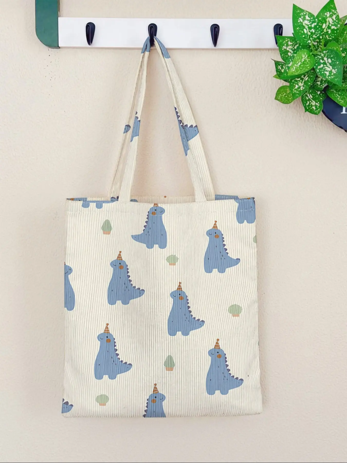 Small Dinosaur Pattern Handbag, Large Capacity Shoulder Bag, Casual Simple Daily Use, Suitable for Men and Women, All Seasons