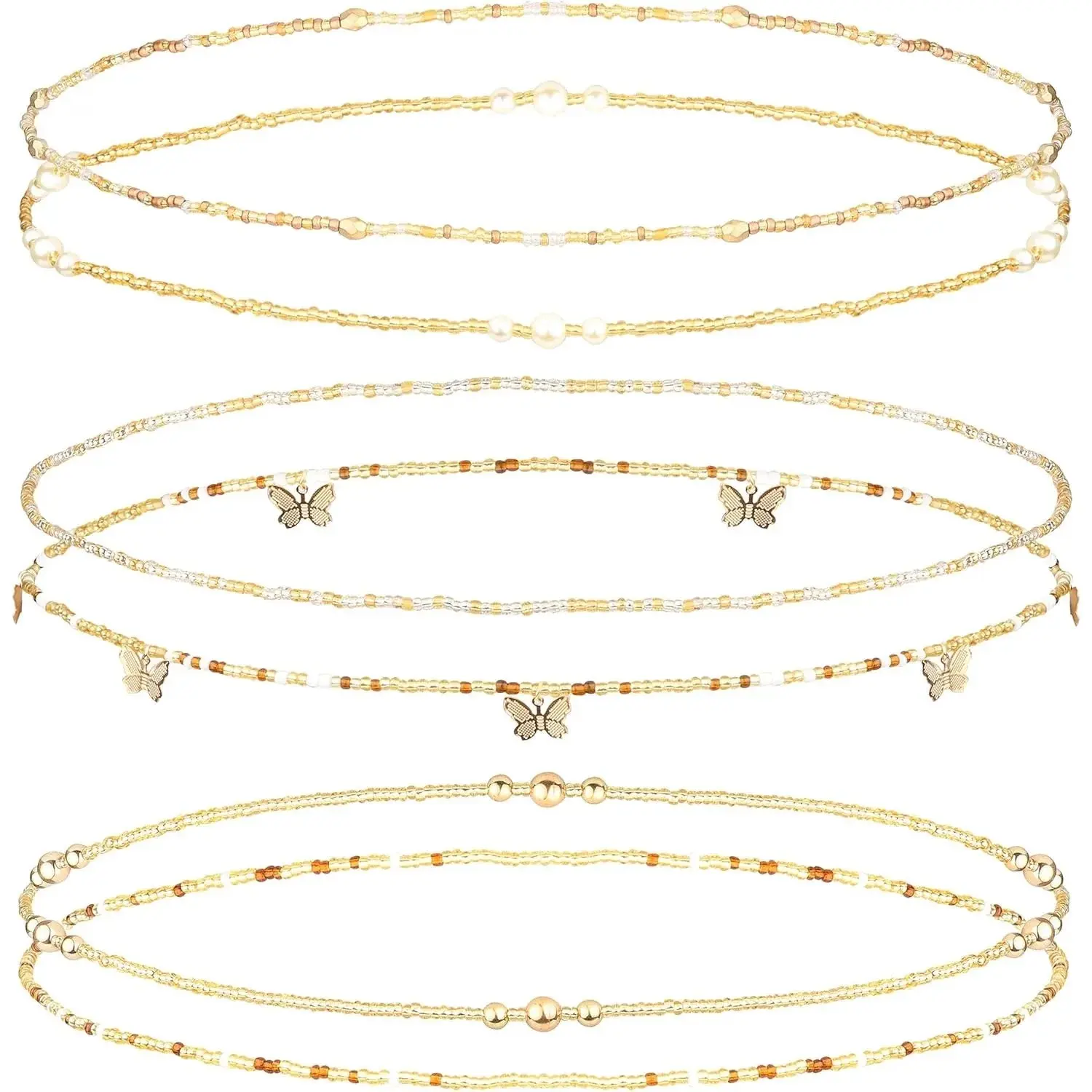 Gold Waist Bead set- 6pc