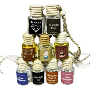 Premium Scented Car Air Freshener - Long Lasting Car Diffuser - Last 60+ Days - Black Ice & Teakwood Plus - Safe Non-Toxic - Stylish Compact Design - Versatile & Convenient - Rearview Mirror Mount - Black Ice & Teakwood Plus Scents Included