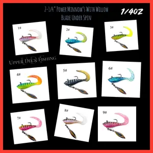 2-1/4” Power Minnows - Curly Tail & Willow Blade Fishing Bait for Freshwater and Saltwater Fishing 1PC