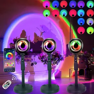 REEMEER Sunset Lamp Projection, 16 Colors Changing Projector LED Lights Floor Lamp Room Decor Night Light 360 Degree Rotation for Christmas Decorations Photography/Party/Home Decor Sunset Lamps