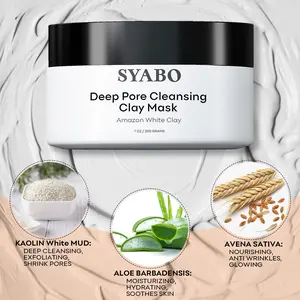 White Clay Refreshing Pore Mask, Blackhead Remover for Face, Resurfacing Mask 200ml (7.05 Fl Oz)