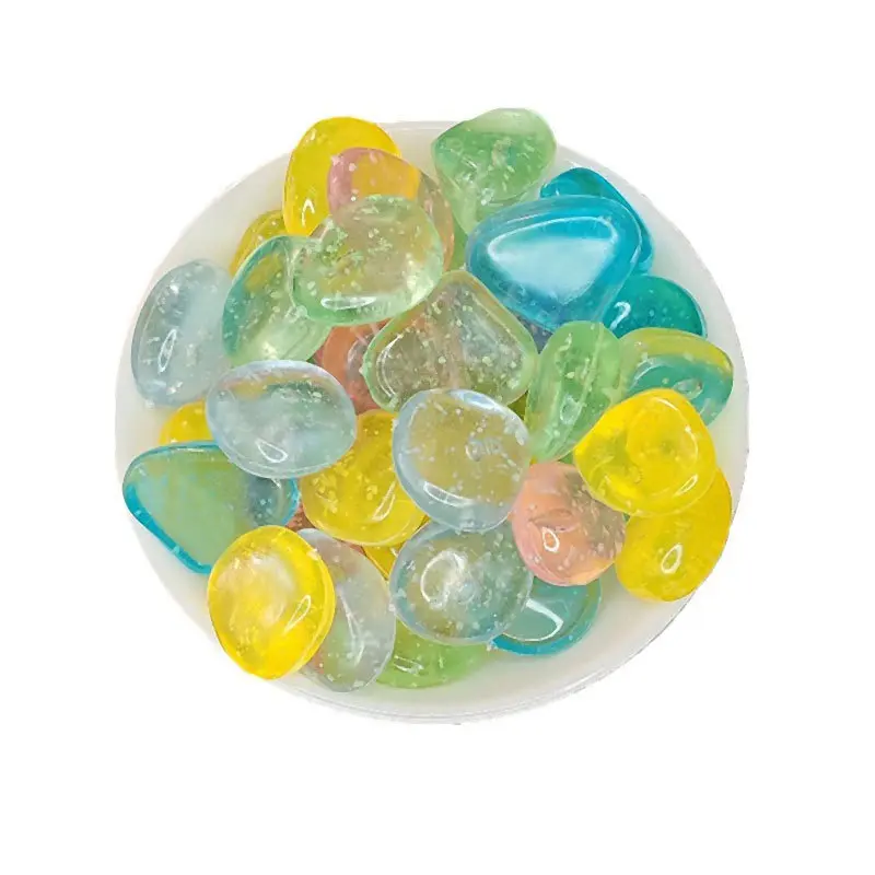 100-Piece Luminous Decorative Pebbles (0.35x0.45in) - Outdoor Garden Decor for Courtyards, Walkways, Balconies, Easy to Lay, Wiped with Damp Cloth for Maintenance, Soft Night Lighting, 30-Day Return Policy, Ideal for Outdoor Activities, 100 Pieces