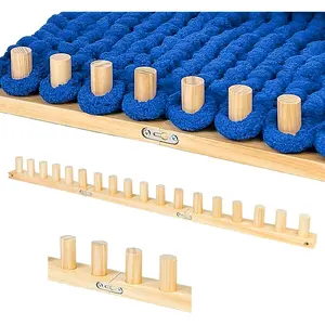 39" Chunky Knitting Blanket Loom - Adjustable Length & Portable Wooden Weaving Loom, for Making Large Blankets and Scarves