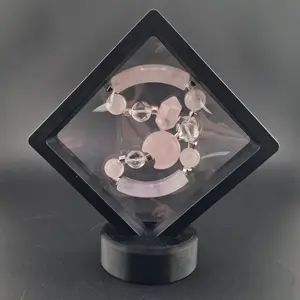 Rose Quartz and Clear Quartz Double Quarter Bangle